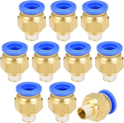 uxcell Straight Pneumatic Push to Quick Connect Fittings G1/8 Male x 6mm Tube OD 10pcs in Saudi Arabia