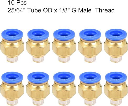 uxcell Straight Pneumatic Push to Quick Connect Fittings G1/8 Male x 6mm Tube OD 10pcs in Saudi Arabia