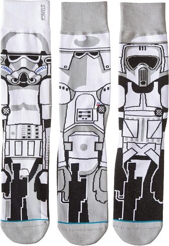 Stance Men's Trooper Crew Socks, White, Sock Size:10-13/Shoe Size: 6-12 in Saudi Arabia