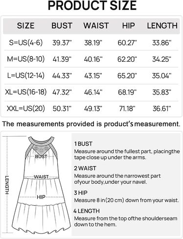 MEROKEETY Women's 2024 Summer Casual Sleeveless Sundress Halter A-Line Tiered Beach Vacation Mini Dress in Saudi Arabia