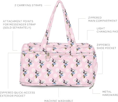 New! Super Star Plus - Disney's Be More Minnie, JuJuBe Weekender Diaper Bag, Zippered Overnight Travel Duffel Bag with Baby Changing Pad, Shoe Compartment, Tote Bag Shoulder Straps, Galaxy of Rivals in Kuwait