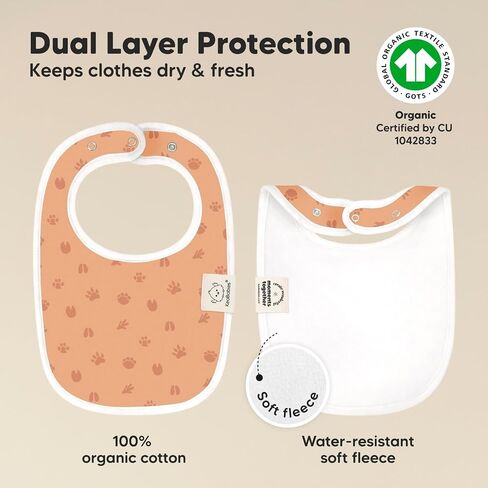 KeaBabies 8-Pack Organic Baby Bibs for Girls & Boys and 8-Pack Baby Bibs for Boys, Girls - Teething Baby Bibs for Boy, Girl, Pull-on Bibs for Baby Girl, Baby Boy in Saudi Arabia