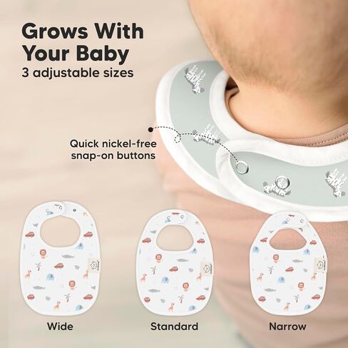 KeaBabies 8-Pack Organic Baby Bibs for Girls & Boys and 8-Pack Baby Bibs for Boys, Girls - Teething Baby Bibs for Boy, Girl, Pull-on Bibs for Baby Girl, Baby Boy in Saudi Arabia