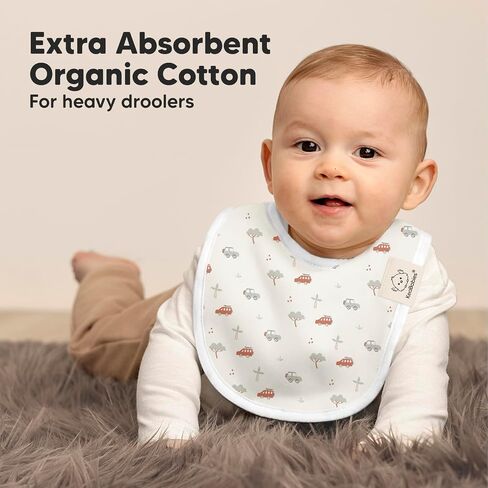 KeaBabies 8-Pack Organic Baby Bibs for Girls & Boys and 8-Pack Baby Bibs for Boys, Girls - Teething Baby Bibs for Boy, Girl, Pull-on Bibs for Baby Girl, Baby Boy in Saudi Arabia