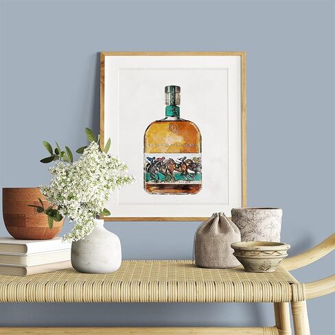 ملصقات فنية جدارية مطبوعة بألوان مائية من Woodford Reserve Bourbon - طراز كنتاكي ديربي - رائعة للبار والمطاعم وكهف الرجال وجامعي بوربون in Kuwait