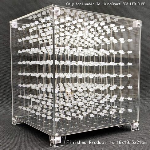 3D LED Cube Transparent Acrylic Case It is Only Applicable to 3D8S-BLUE 3D8P-BLUE 3D8S-MUTIL 3D8P-MULTI and 3D8RGB-KIT in Saudi Arabia