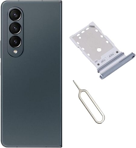 for Samsung Galaxy Z Fold 4 5G Dual SIM Card Tray Card Holder Slot Replacement Parts + Open Eject Pin (Black) in Saudi Arabia