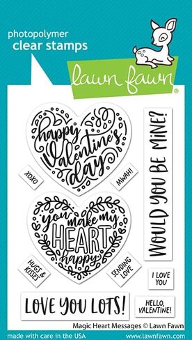 Lawn Fawn Magic Heart Messages - Stamp and Die in Saudi Arabia