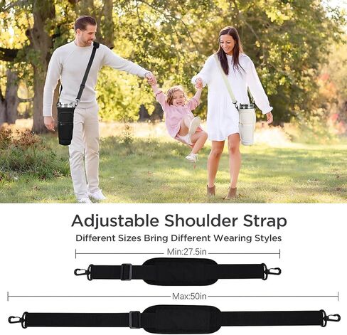 Water Bottle Carrier Bag with Phone Pocket for Stanley 40 oz Tumbler with Handle, Water Bottle Holder Pouch Accessories with Adjustable Strap Bollus & Straw Cover & Plush Pendant in Saudi Arabia