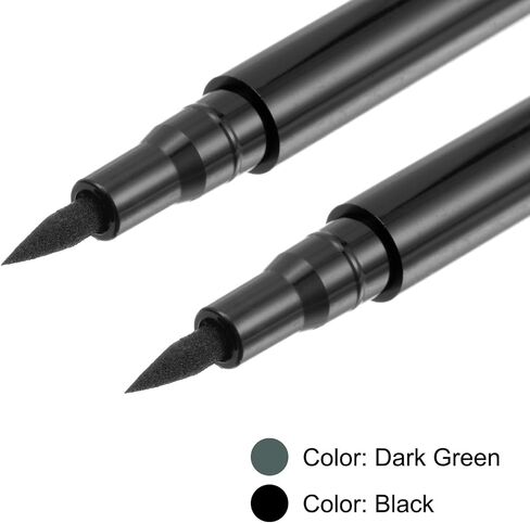 HARFINGTON 2pcs Fabric Markers Permanent Dye Paint Textile Marker Pens Fine Tip 2 Colors for DIY Clothes Shoe, Black, Brown Green in Saudi Arabia