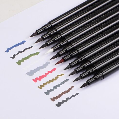 HARFINGTON 2pcs Fabric Markers Permanent Dye Paint Textile Marker Pens Fine Tip 2 Colors for DIY Clothes Shoe, Black, Brown Green in Saudi Arabia