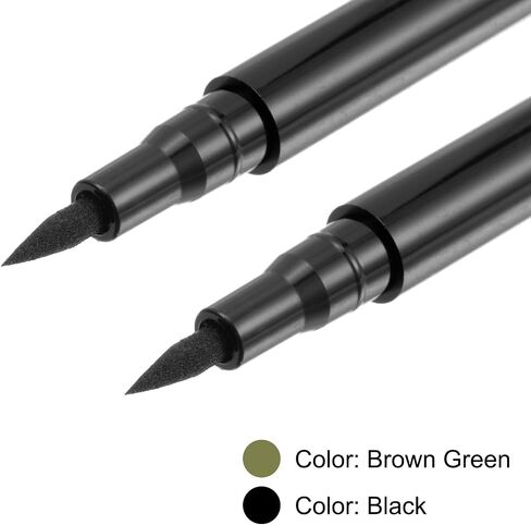 HARFINGTON 2pcs Fabric Markers Permanent Dye Paint Textile Marker Pens Fine Tip 2 Colors for DIY Clothes Shoe, Black, Brown Green in Saudi Arabia