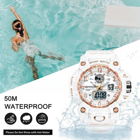Women’s Digital Watch Waterproof Sport Watch Analog Wristwatch Military Tactical Watches LED Luminous Alarm Stopwatch Dual Time Wrist Watches in Saudi Arabia
