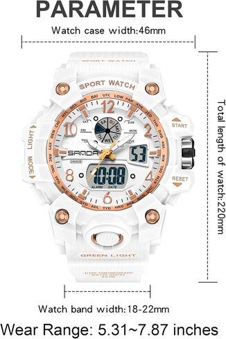 Women’s Digital Watch Waterproof Sport Watch Analog Wristwatch Military Tactical Watches LED Luminous Alarm Stopwatch Dual Time Wrist Watches in Saudi Arabia