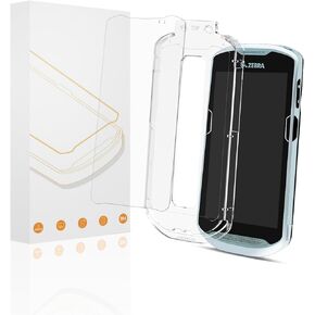 TC51 Screen Protector Easy Auto-Align Install Kit for Zebra TC51 TC510K TC52 TC52X TC56 TC57 TC57X Handheld Barcode Scanner, Tempered Glass Protective Film 9H Hardness 99% HD Clear Scratch Protection
