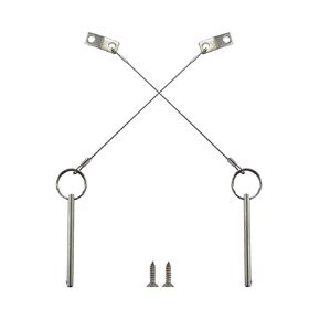 4PIECES of Quick Release Pin 1/4" Diameter, Usable Length 3"(76mm), Total Length 3-3/4"(95mm) Full 316 Stainless Steel, Bimini Top Pin, Marine Hardware