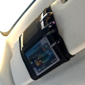 Pack-1 Car Sun Visor Organizer, Auto Sun Visor Card Clip, Car Interior Accessories Pocket Organizer, Universal for Most Cars (Black) in Kuwait