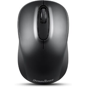 Perixx PERIMICE-722B Wireless Optical Mouse - 3.82x2.28 Inches Portable Design - Silent Clicks with Cable Straps - Black
