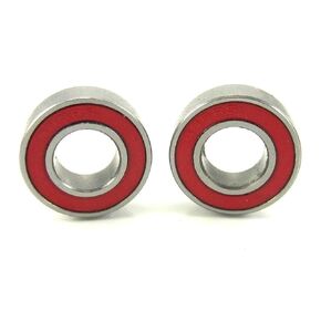 8x16x5mm Hybrid Ceramic Ball Bearings Red Rubber Seals (2)
