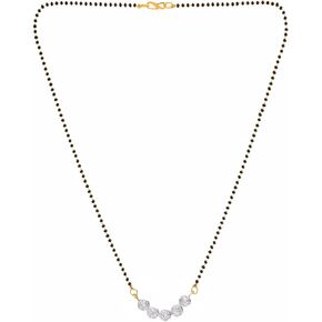 Efulgenz Indian Bollywood Traditional American Diamond CZ Mangalsutra Pendant Necklace Jewelry for Women, Anniversary Birthday Jewelry for Women Mom Wife Girlfriend