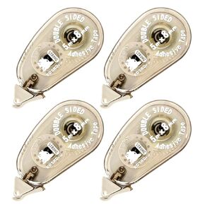 Total 4pcs Mini Double Sided Adhesive Tape Runner Scrapbook Runner Tape Roller, Acid Free, Permanent Double-Sided Adhesive Tape Dispenser for Crafts, Scrapbooking 5mx8mm (Coffee)