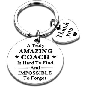 Gift for Coach Appreciation Gift for Men Women FootBall Soccer Basketball Coach Keychain Thank You Gifts for Volleyball Baseball Swim Dance Violent Piano Coach Birthday Retirement Going Away Gifts