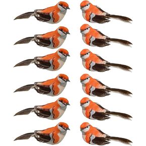 Berfutall-Artificial Bird Foam Feather Bird with Iron Wire Set of 12 4.3"with Iron Wire for Decoration Spring Ornament Tree Home Ornaments Garden Wedding Decoration (Blue)