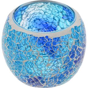 Mosaic Glass Candle Holder Home Party Christmas Decorative Handmade Tea Light Holder Romantic Candlestick for Vase Pen Holder Potted Plants Bowl - Style C