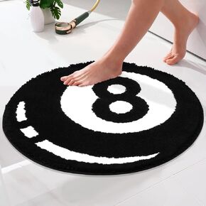 8 Ball Tufted Rug Billiards Bath Mat for Tub Cool Bedroom Aesthetic Bathroom Shower Absorbent Small Floor Carpet Minimalist Non Slip Trendy Bathmat Washable New Home Essentials House Decor