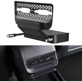 Retractable Cord Car Phone Charger for Tesla Model 3 Model Y 2021 2022 2023 2024, THELIFELICIOUS Tesla Interior Accessories Tesla Rear Air Outlet Expansion Dock with Fast Charging Cables