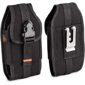 Agoz Zebra TC52 TC57 Scanner Holster, Rugged Vertical Case Pouch for Zebra TC51 TC52 TC55 TC56 TC57 TC20 TC21 TC25 TC26 MC40 MC45 Mobile Handheld Scanner, Metal Belt Clip Loop,Card Holder,Front Buckle