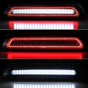 LED Third High Mount Brake Light For 2007-2021 Toy ota Tundra XK50 Pickup Trucks Red LED Strobe Rear 3rd Brake Center High Mount light & White LED Cargo Light Smoke Lens