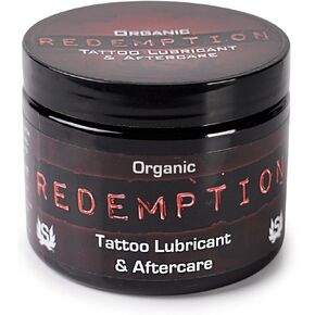Redemption Organic Tattoo Lubricant, Barrier and Aftercare All in One - Natural Tattoo Care Formula for Use During and After Tattoo - 6 Ounce Jar