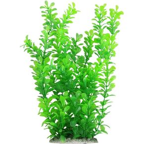 CNZ Aquarium Decor Fish Tank Decoration Ornament Artificial Plastic Plant Green (10-inch Tall)