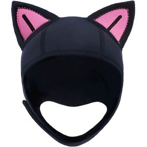 Cat-Ear Wetsuit Hood: 3mm Neoprene Scuba Diving Cap - Thermal Surfing Hood with Flow Vent for Water Sport Scuba Diving Snorkeling and Swimming