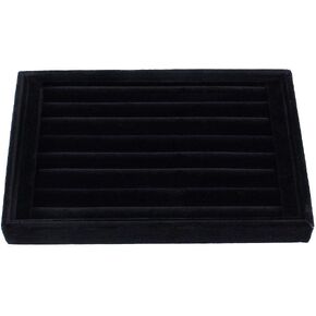 7 Slots Velvet Ring Earrings Studs Tray Showcase Display Jewelry Organizer Insert Tray for Accessory Storage