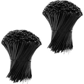 Zip Ties 4 inch Plus, 1000 Pcs Upgrade Nylon Self Locking Cable Ties, Plastic Wire Ties Wraps for Indoor or Outdoor use, Black, 120mm