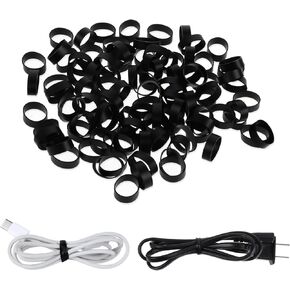 200 Pieces 0.5 Inch Small Elastic Silicone Rubber Bands Black Strong Rubberbands Heavy Round Siliconebands for Wire Cord Cable Wrapping, Bundle