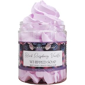 Black Raspberry Vanilla Fluffy Whipped Soap, Regular Soap, Body Wash, and Shave Cream All In One (Small) in Kuwait