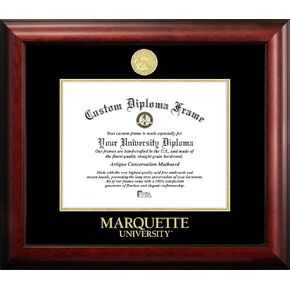 Campus Images WI999GED Marquette University Embossed Diploma Frame, 9" x 12", Gold