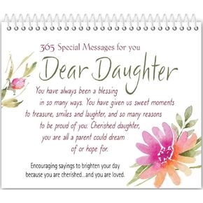 تقويم دائم عزيزي ابنة - 365 رسالة وآية خاصة لإضفاء البهجة على يومك - حامل حر للطاولة أو سطح المكتب - 4 × 4.5، أبيض in Kuwait