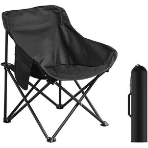 Portable Camping Chair, Enlarged Folding Chair with Carry Bag and Side Pockets Lightweight Heavy Duty for Outdoor Fishing Picnic Beach Hiking Backpacking Travel