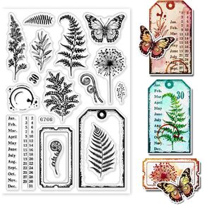 PH PandaHall Country Clear Stamps for Card Making, Chicken Rubber Stamps Cow Butterfly Transparent Silicone Seals Stamp for DIY Scrapbooking Stamps Spring Festival Decoration Paper Photo Card