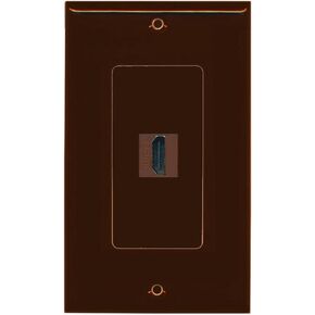 RiteAV HDMI 2.0 Wall Plate 1 Gang Decorative - 1 Port - Brown