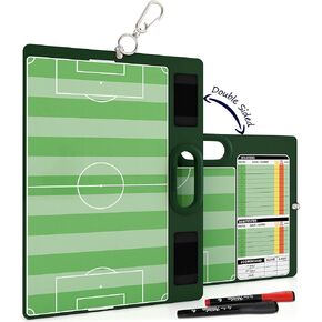 Soccer Dry Erase Coaching Board 15"x10.5" Soccer Whiteboard for Coaches 2 White Board Markers for Soccer Coaching Equipment Accessories Tactics Field Board Making it The Perfect Coach Gifts