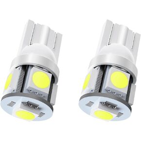 cciyu 194 Extremely Bright LED Bulbs 5-5050-SMD Light Lamp License Plate Light Lamp Wedge T10 168 2825 W5W White Pack of 2