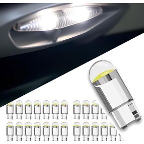 30 قطعة سيارة 194 لمبة LED، 6000K فائقة السطوع 168 2825 W5W T10 LED على شكل إسفين، ضوء خريطة لوحة الترخيص، عالمي لمعظم أجزاء إضاءة السيارات (أبيض) in Kuwait