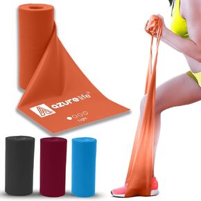 Single Resistance Bands, Professional 8 Yard Bulk Rolls or 5 ft. Long Non-Latex Elastic Exercise Bands, Stretch Bands for PT, Yoga, Pilates, Rehab, at-Home or The Gym Workouts