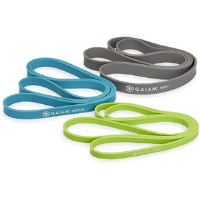 Gaiam Restore Resistance Training Workout Pull Up Bands 3 Pack - Extra-Strong Durable Progressive Resistance Exercise Loop Cords for Assisted Pull Ups and Strength Bands Training