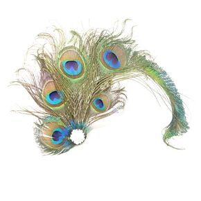 Faux Peacock Feather Hairpin yueton Fascinator Peacock Feather Hair Clip Flapper Hair Decoration and Hat Accessory For Peacock Costume Party Carnival Party Hair Pin